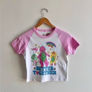 Barney cropped baby tee
